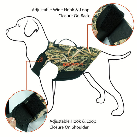 Waterproof Hunting Vest BASSDASH Dog Camo Neoprene Vest