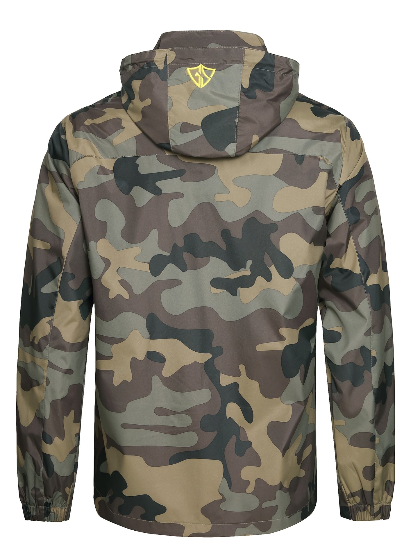 Men's Lightweight Hooded Rain Jacket - Camouflage Design for Hiking Gear