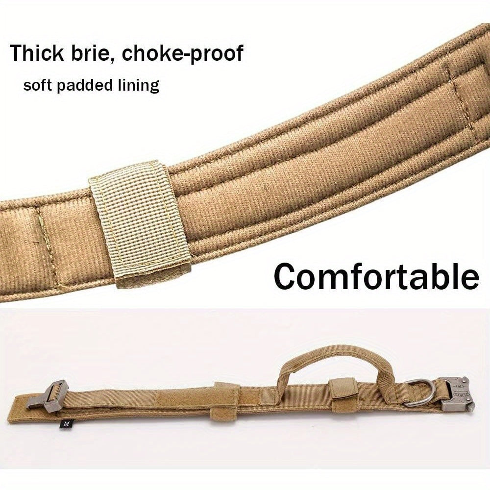 Tactical Dog Collar with Handle and Metal Buckle 1.5 Inch