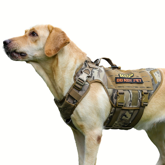 Breathable Mesh Tactical Dog Harness For Dogs Camo Style